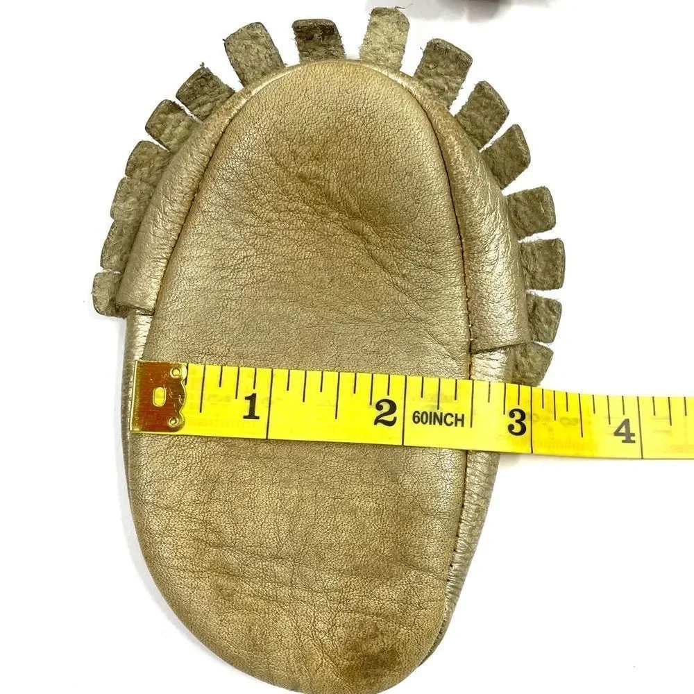 3/$15 Gold Leather Baby Mocassins